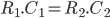  R_1.C_1 = R_2.C_2 